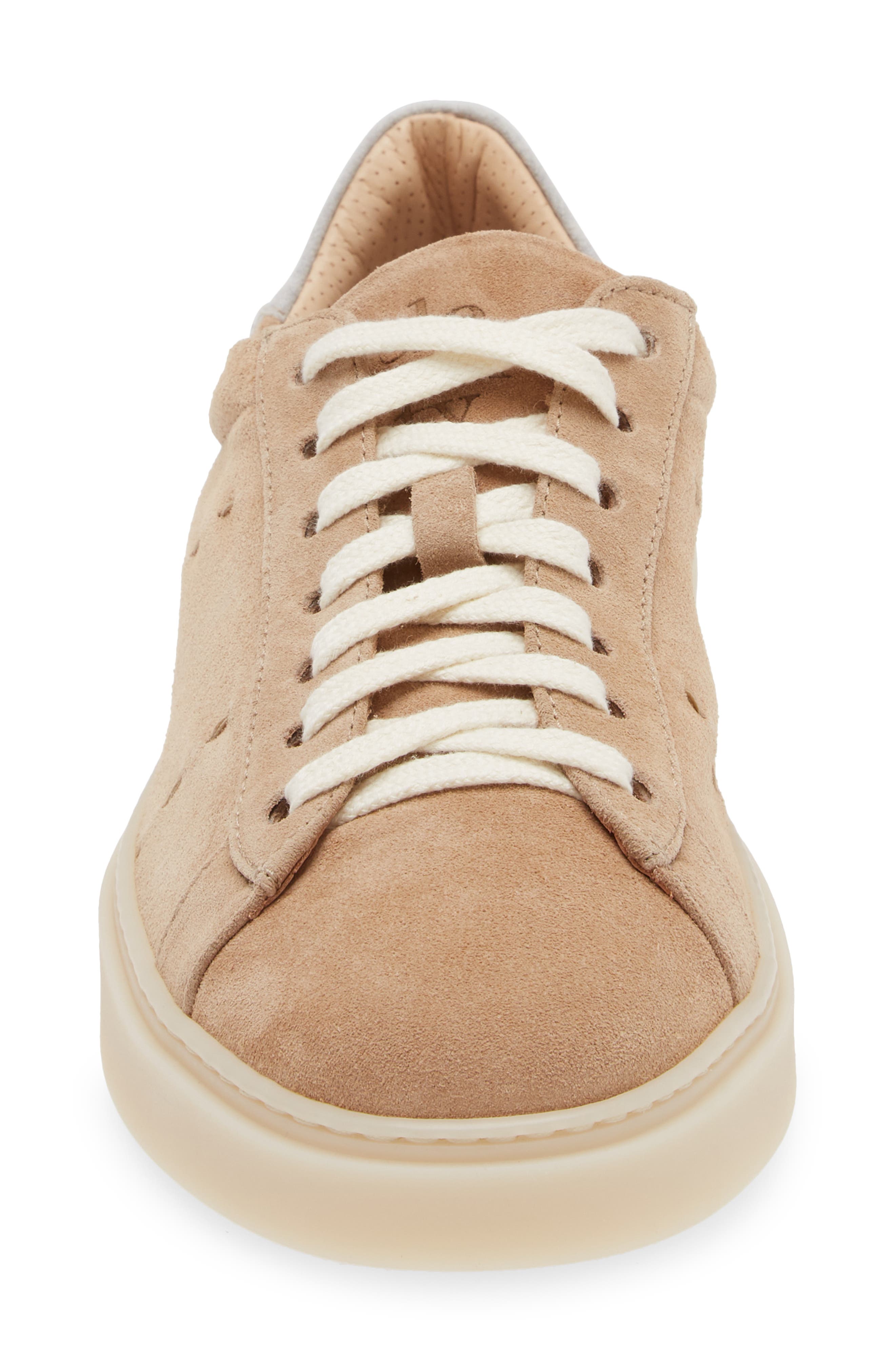 Eleventy Suede Low Top Sneaker, Alternate, color, Sand