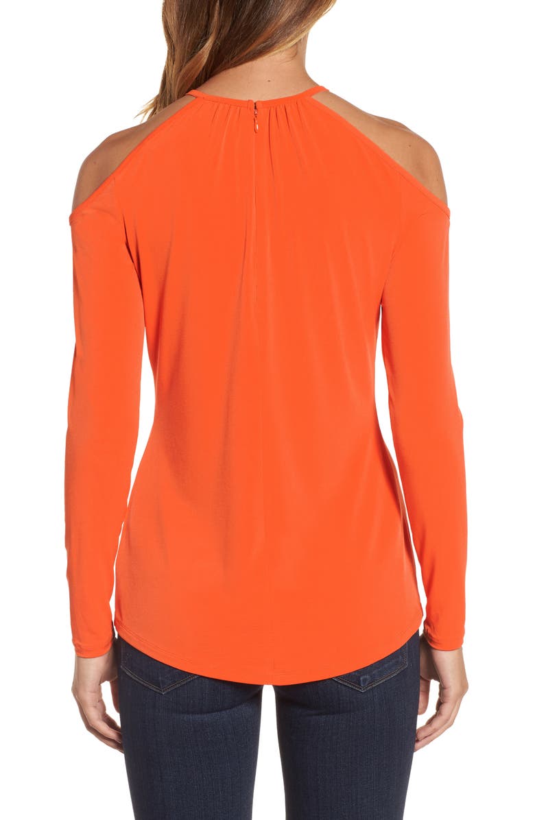 MICHAEL Michael Kors Neck Plate Cold Shoulder Top, Alternate, color, 