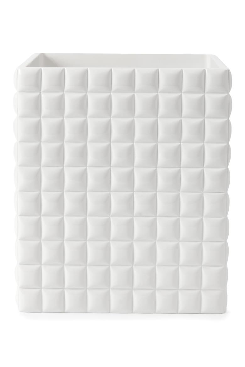 Piazza Wastebasket, Main, color, WHITE