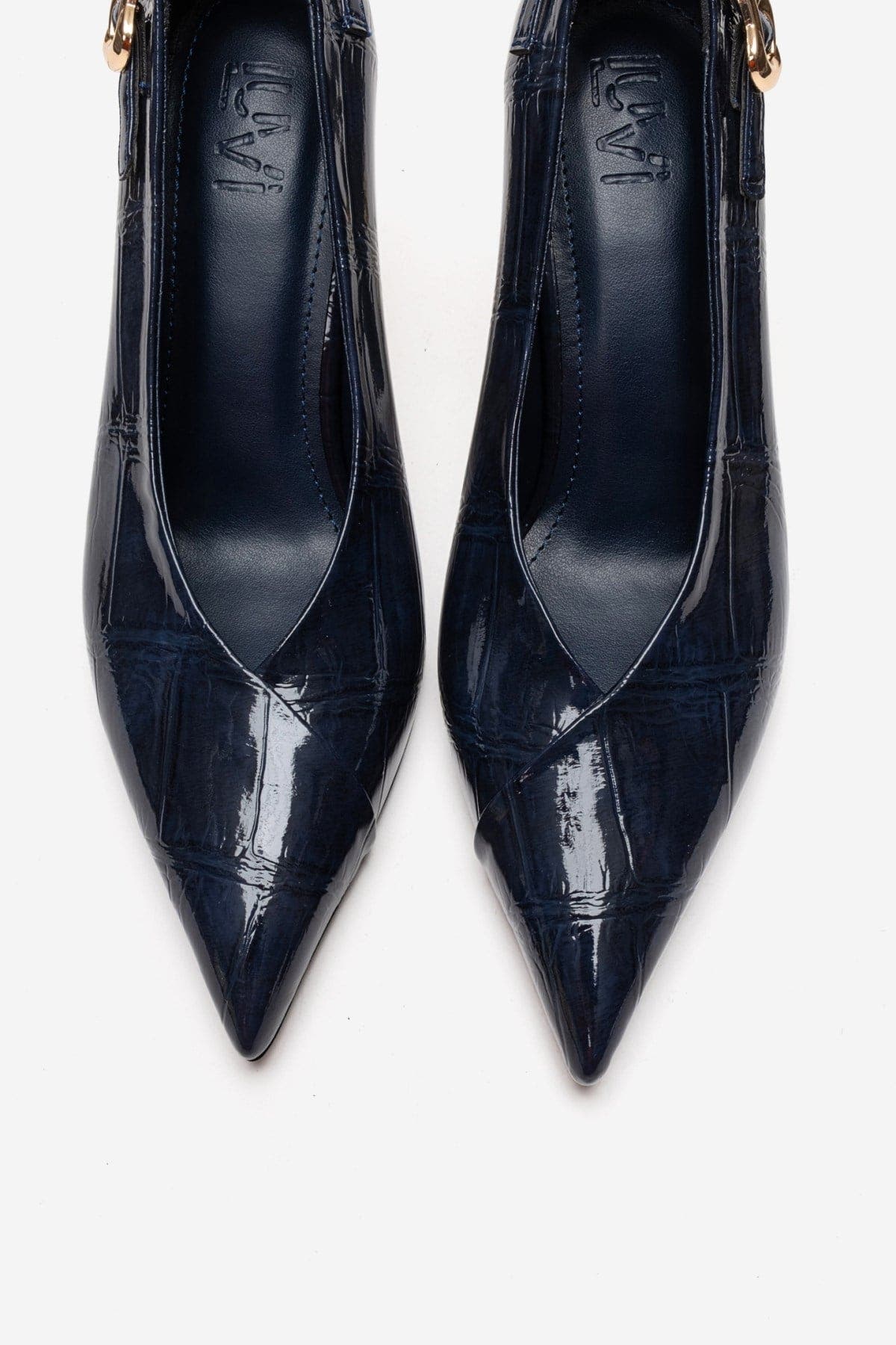 Molly Stiletto Pump, Alternate, color, Navy Patent Print