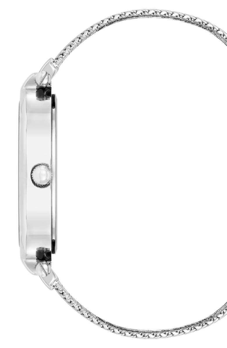 Anne Klein Crystal Mesh Strap Bracelet Watch, 28mm x 40.5mm, Alternate, color, Silver/ Blue