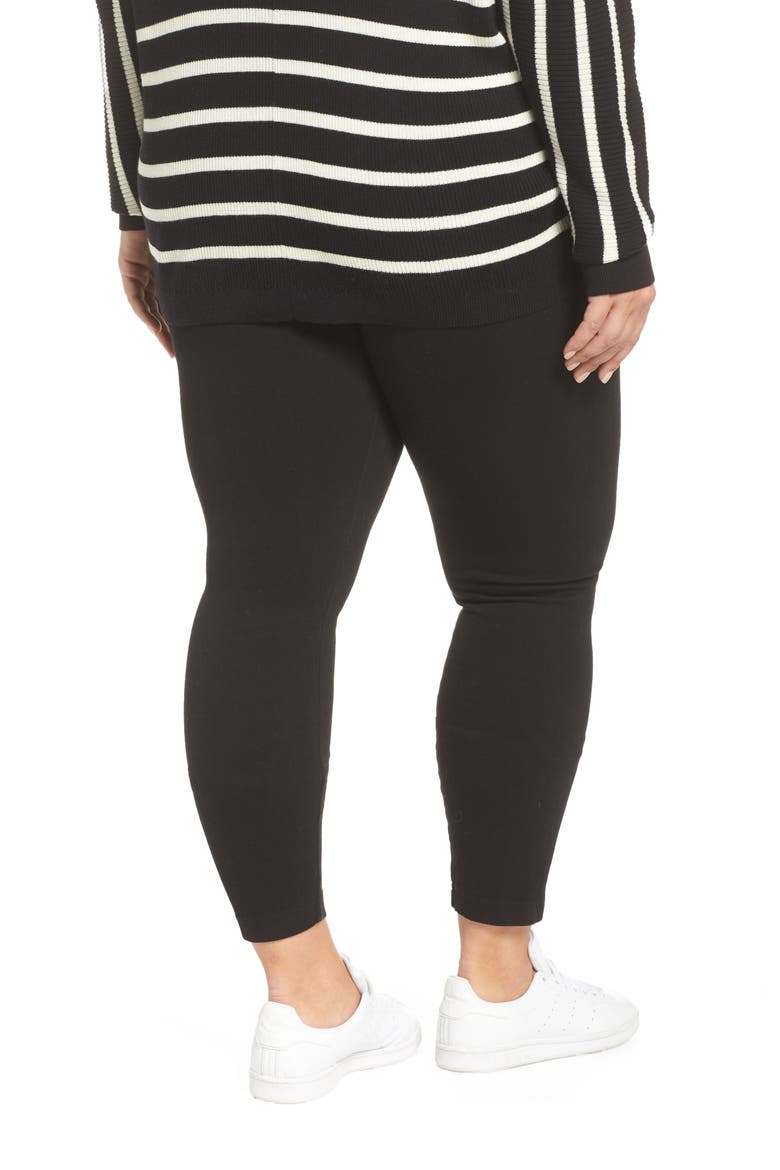 'Lyssentials High Rise Stretch Denim Leggings, Alternate, color, BLACK