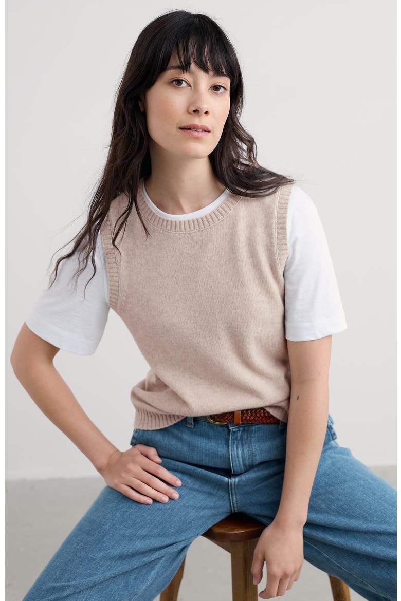 East View Merino Wool Blend Sweater Vest, Alternate, color, PARSNIP