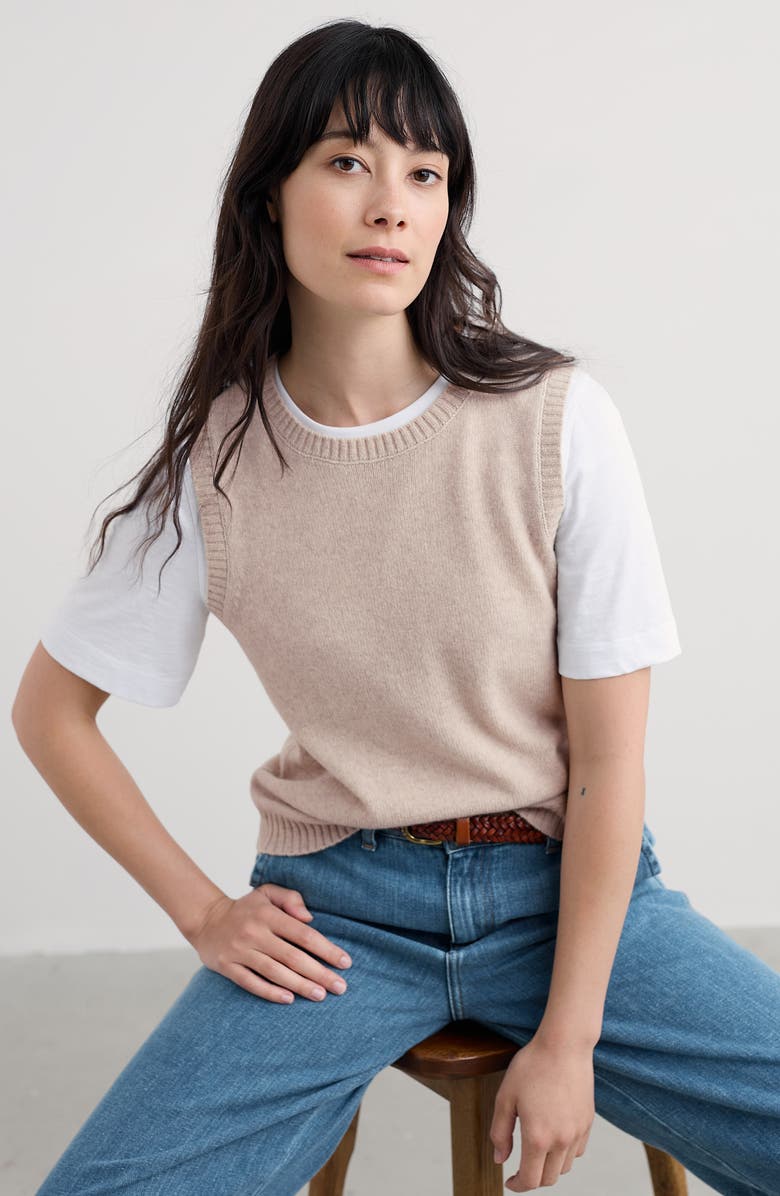 Seasalt Cornwall East View Merino Wool Blend Sweater Vest, Alternate, color, Parsnip