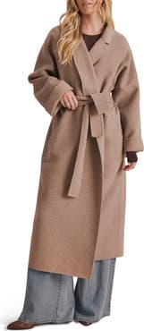 Splendid Portia Belted Long Wool Blend Coat