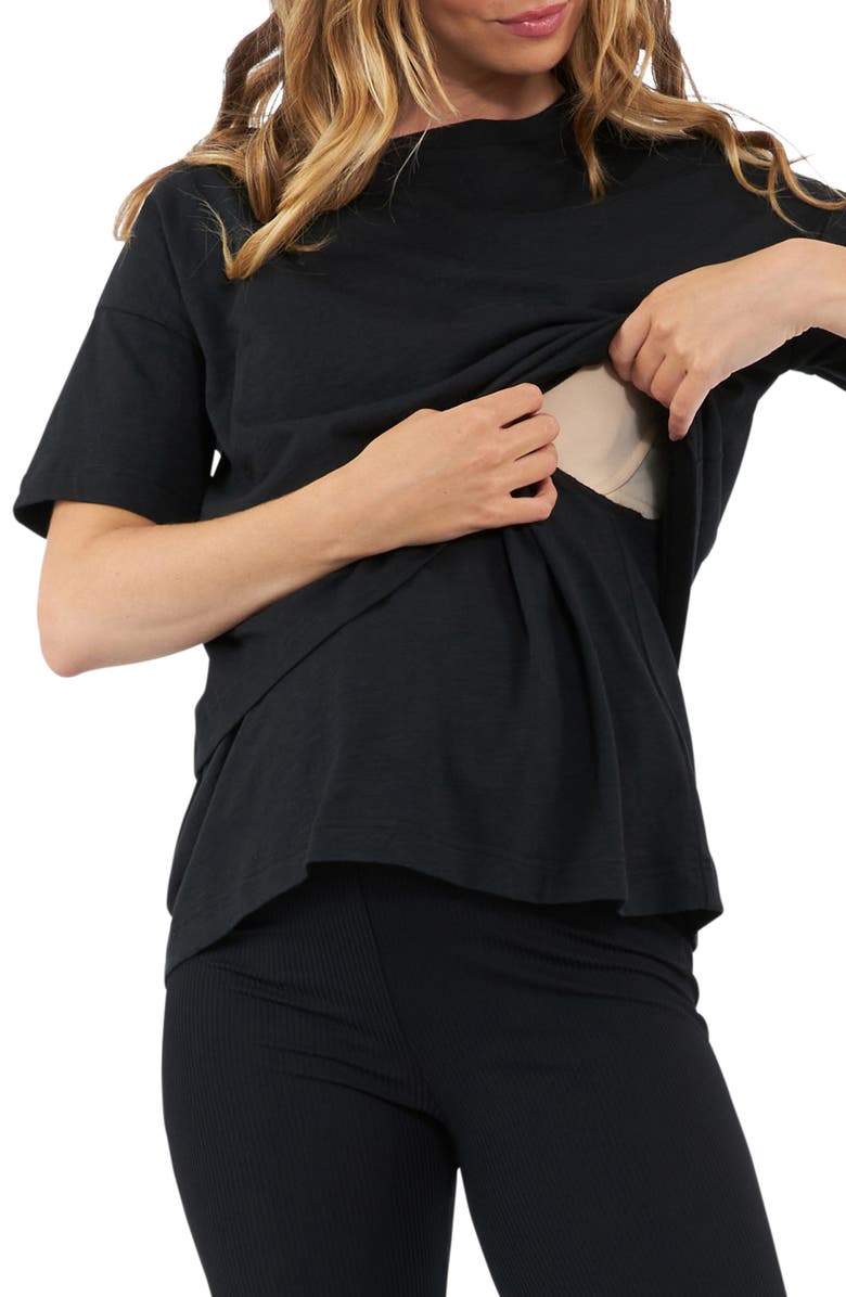 Ripe Maternity Claud Cotton Blend Maternity/Nursing T-Shirt, Alternate, color, 