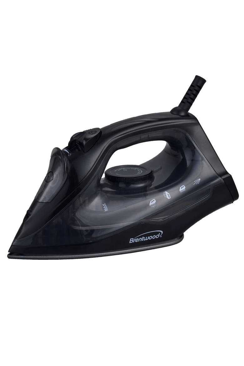 1200W Lightweight Non-Stick Steam Iron in Black, Main, color, Black