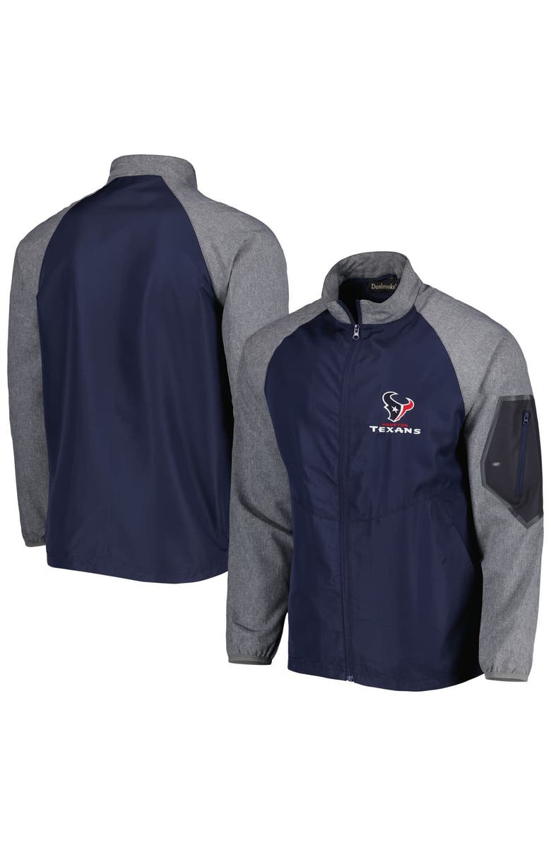 DUNBROOKE Men's Dunbrooke Navy Houston Texans Hurricane Raglan Full-Zip Windbreaker Jacket, Main, color, 