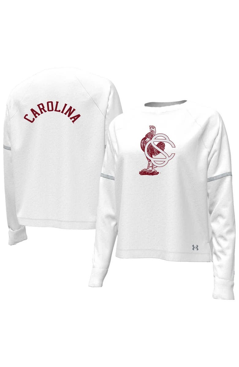 Under Armour Women's Under Armour White South Carolina Gamecocks Gameday Double Knit Pullover Sweatshirt, Main, color, White