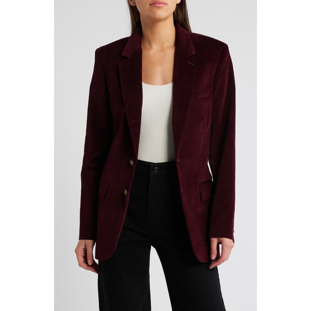 Frame Everyday Velvet Blazer In Wine