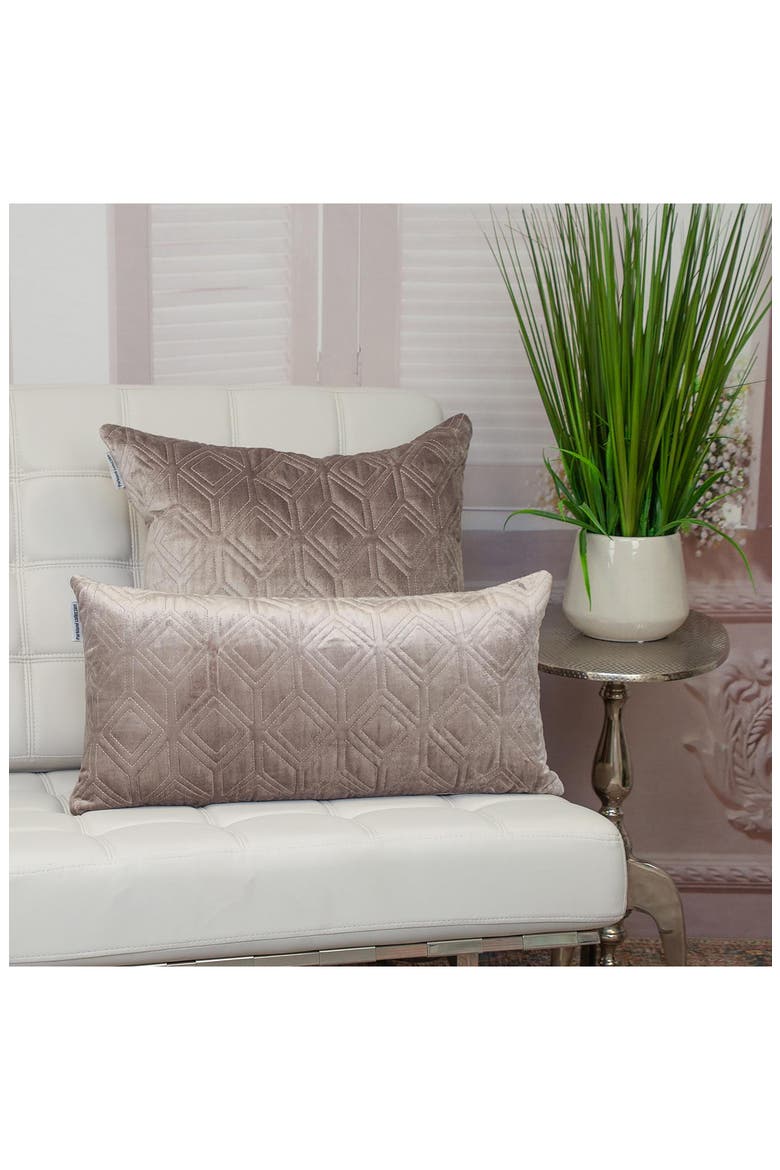 Tufted Velvet Oblong Throw Pillow, Alternate, color, TAUPE