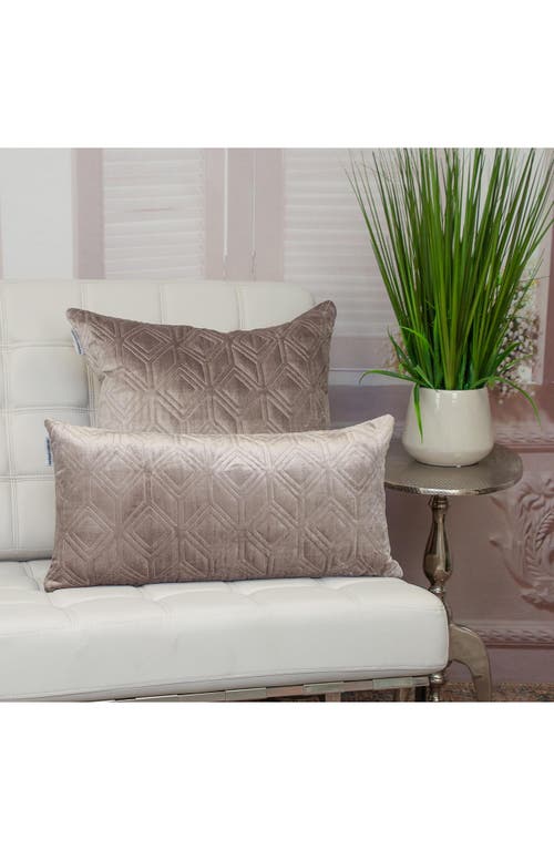 Parkland Collection Tufted Velvet Oblong Throw Pillow In Taupe