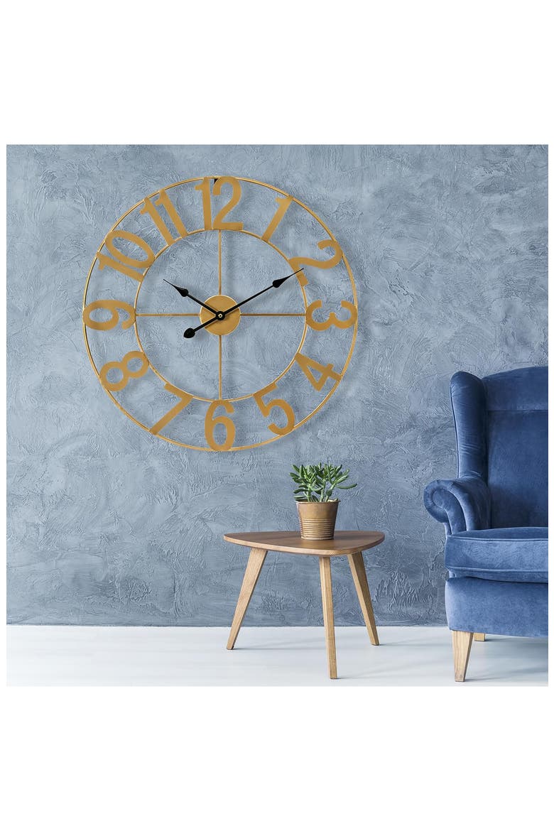 24 Inch Numeral Wall Clock, Alternate, color, GOLD