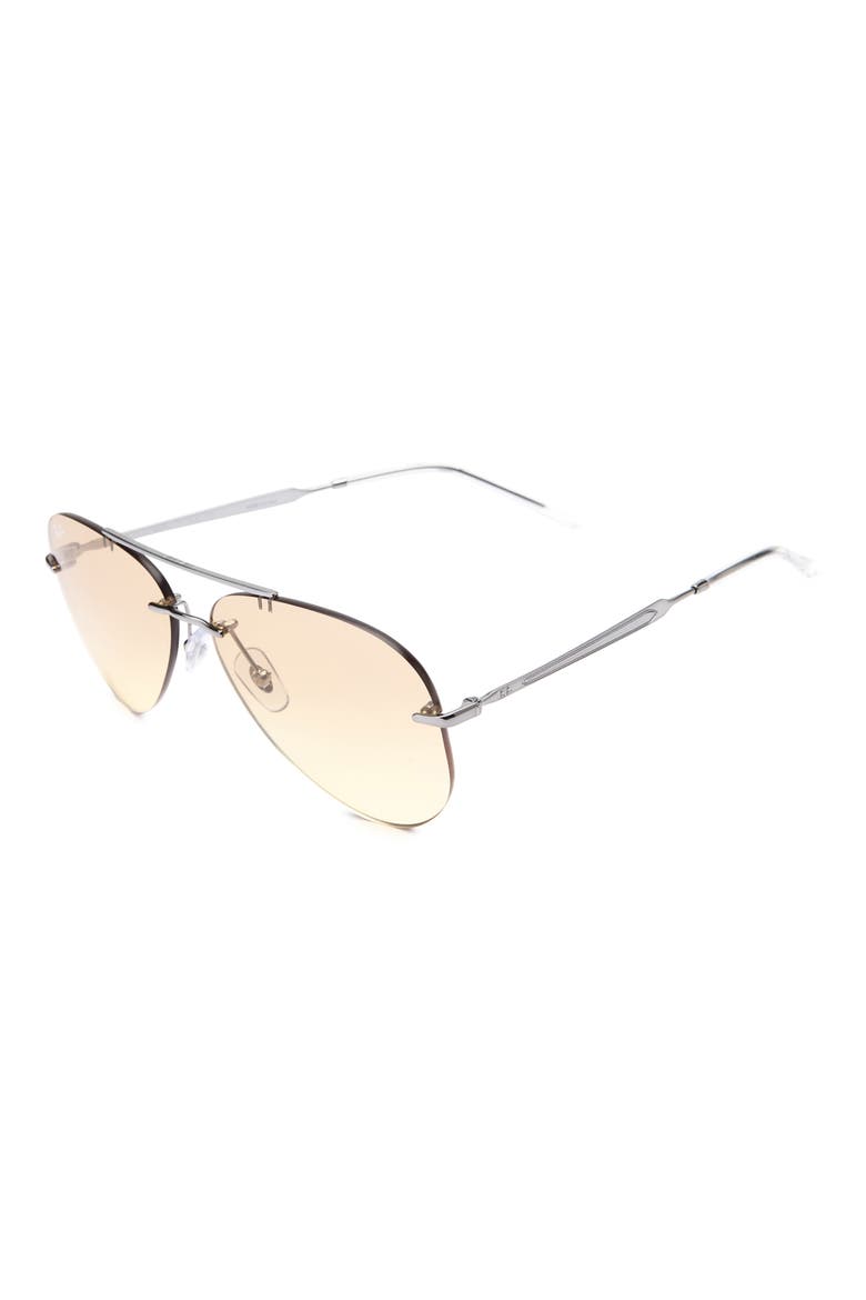 62mm Oversize Pilot Sunglasses, Alternate, color, GUNMETAL / YELLOW GRAY