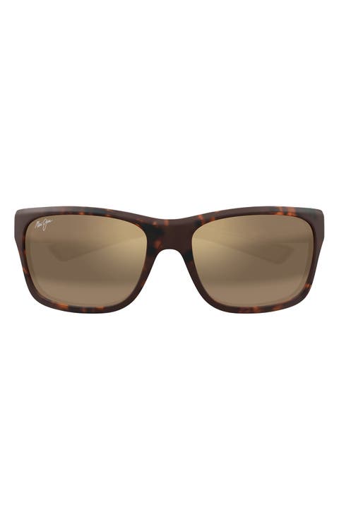 'Ano Nui 63mm Oversize PolarizedPlus2® Rectangular Wrap Sunglasses