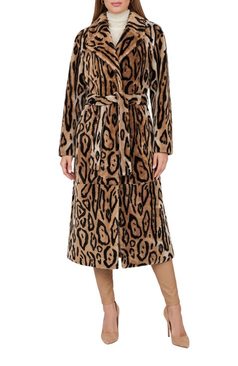Reversible Genuine Shearling Printed Coat