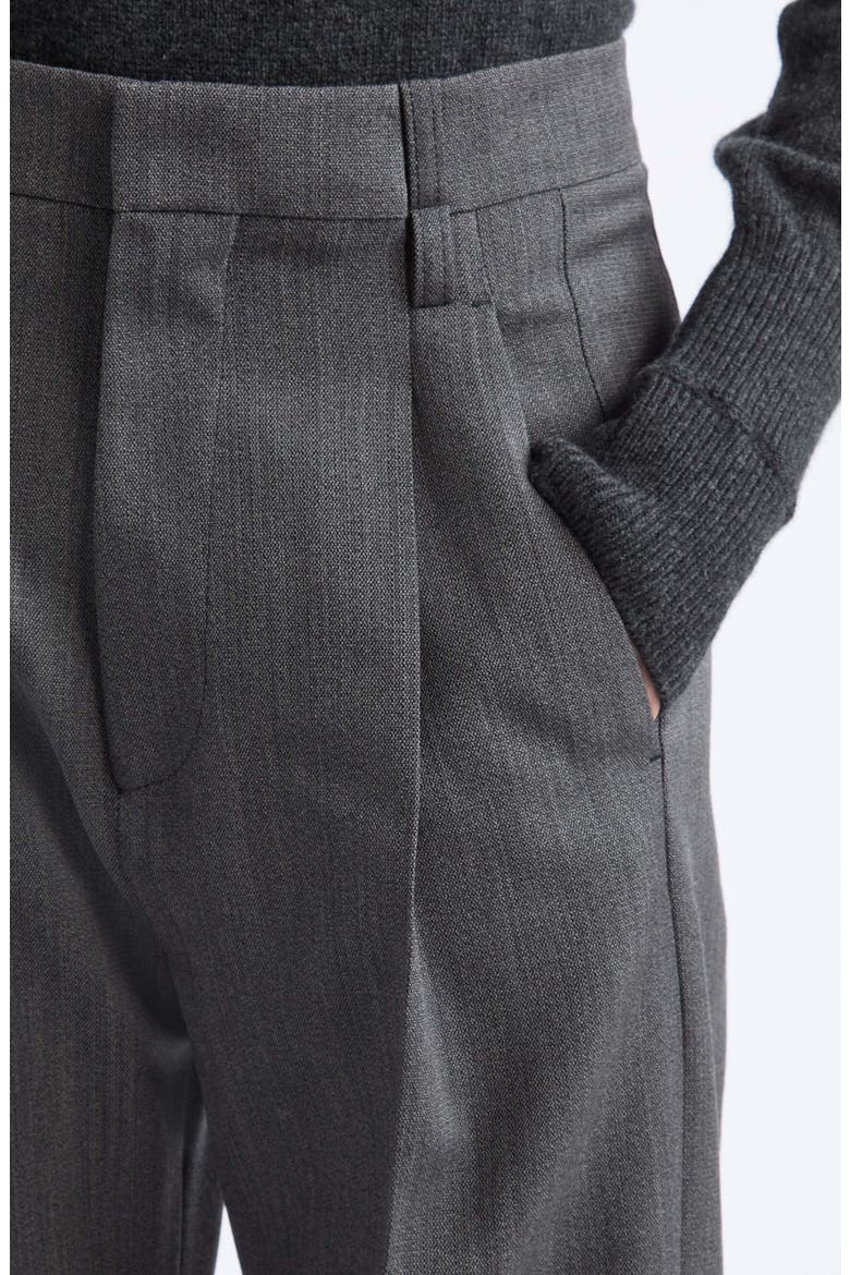 Ethel Wide Leg Virgin Wool Trousers, Alternate, color, ASH MELANGE