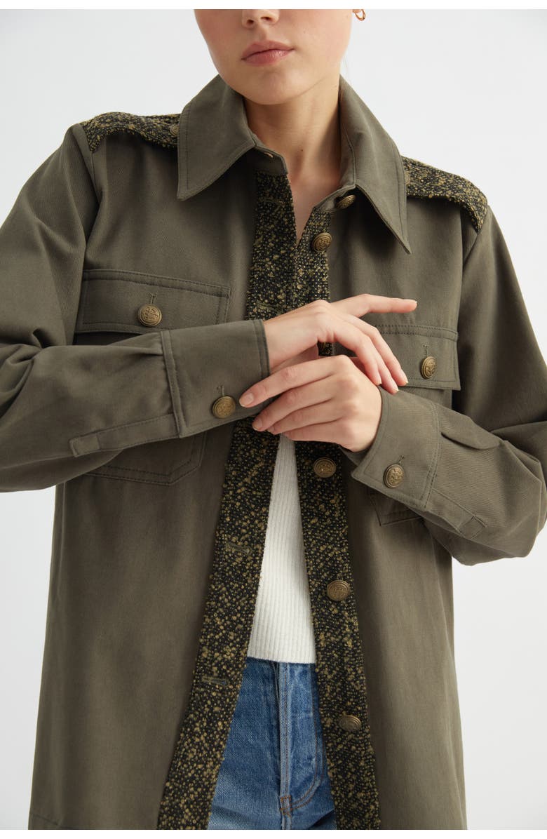 Labeca London Khaki Army Jacket, Alternate, color, Khaki