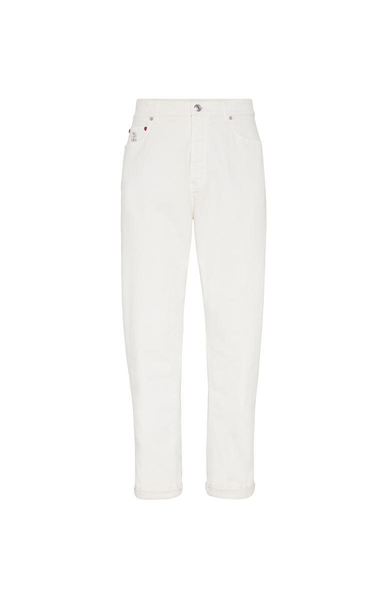 Brunello Cucinelli Garment-dyed denim trousers, Main, color, 