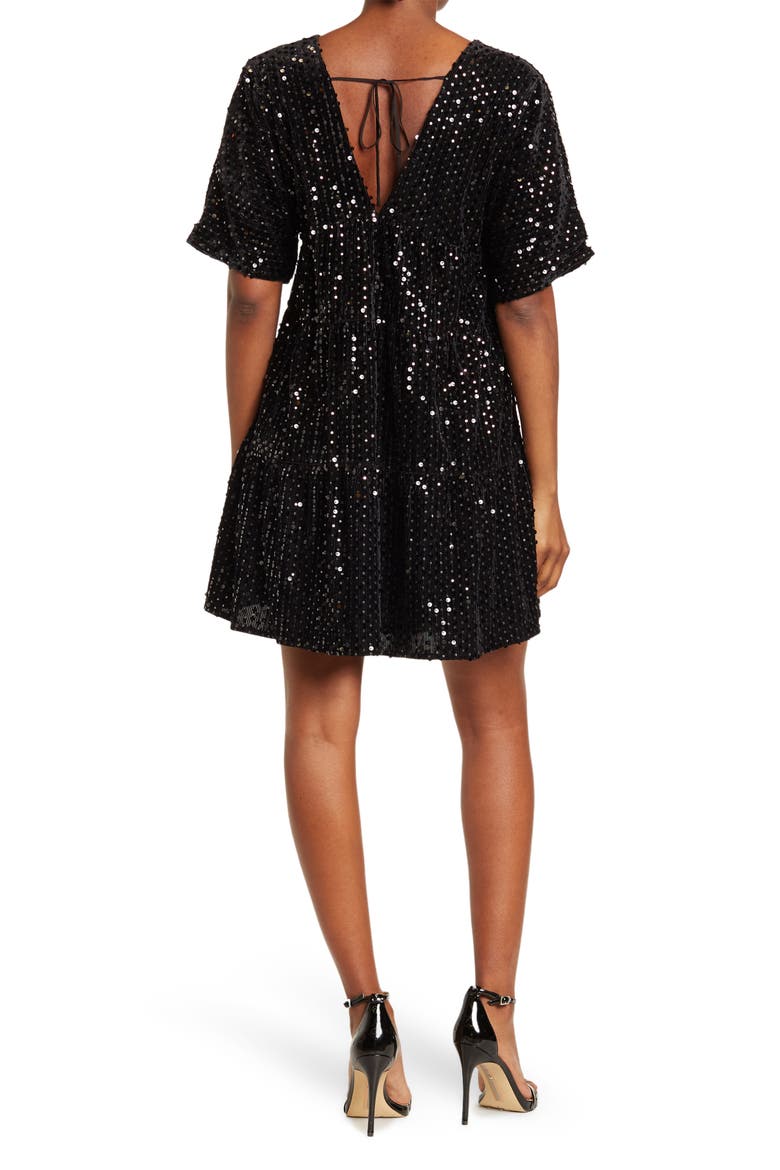 Baby Doll Dress, Alternate, color, BLACK