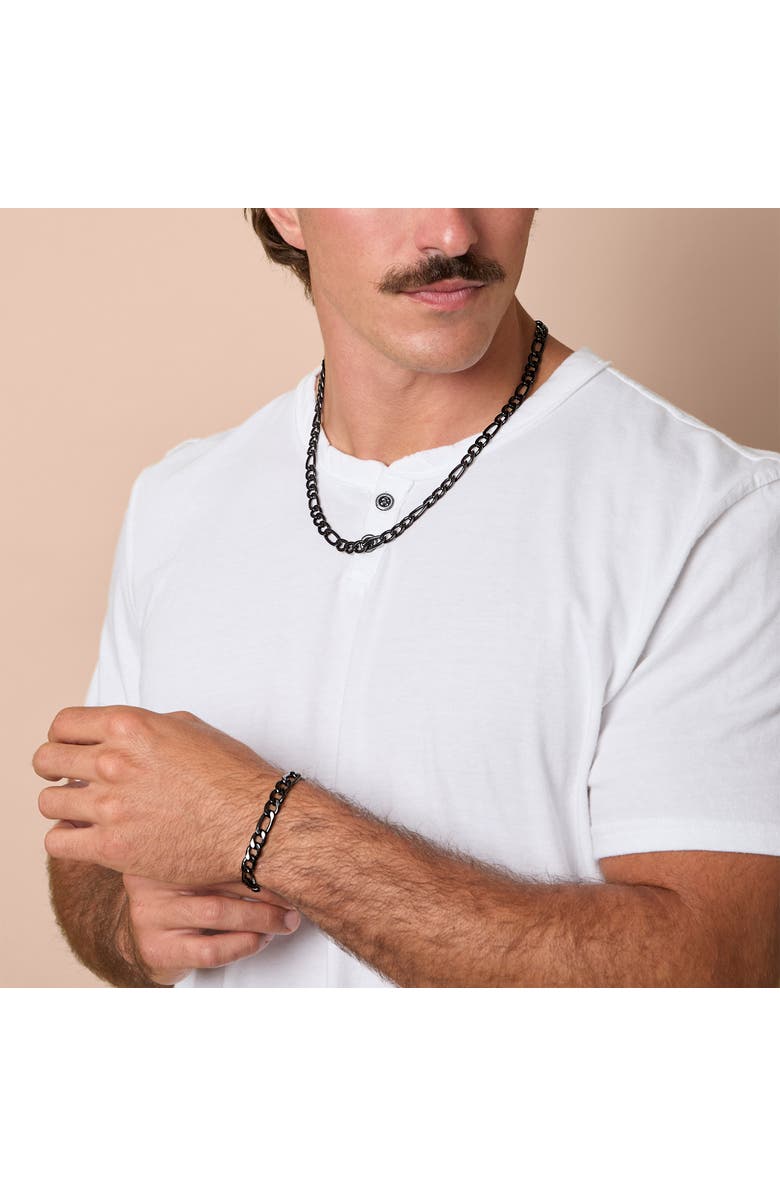 Lucky Brand Figaro Chain Bracelet, Alternate, color, Black