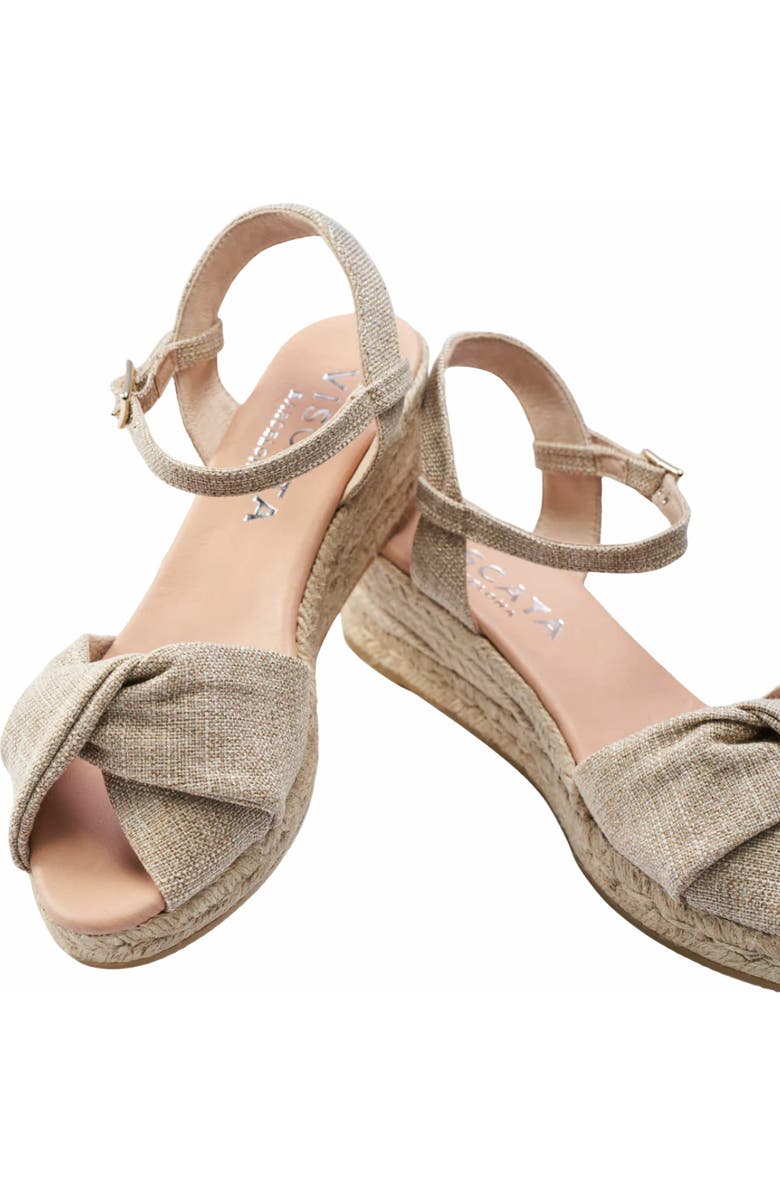 VISCATA Farella Canvas Espadrille Sandal Wedges, Alternate, color, Gold
