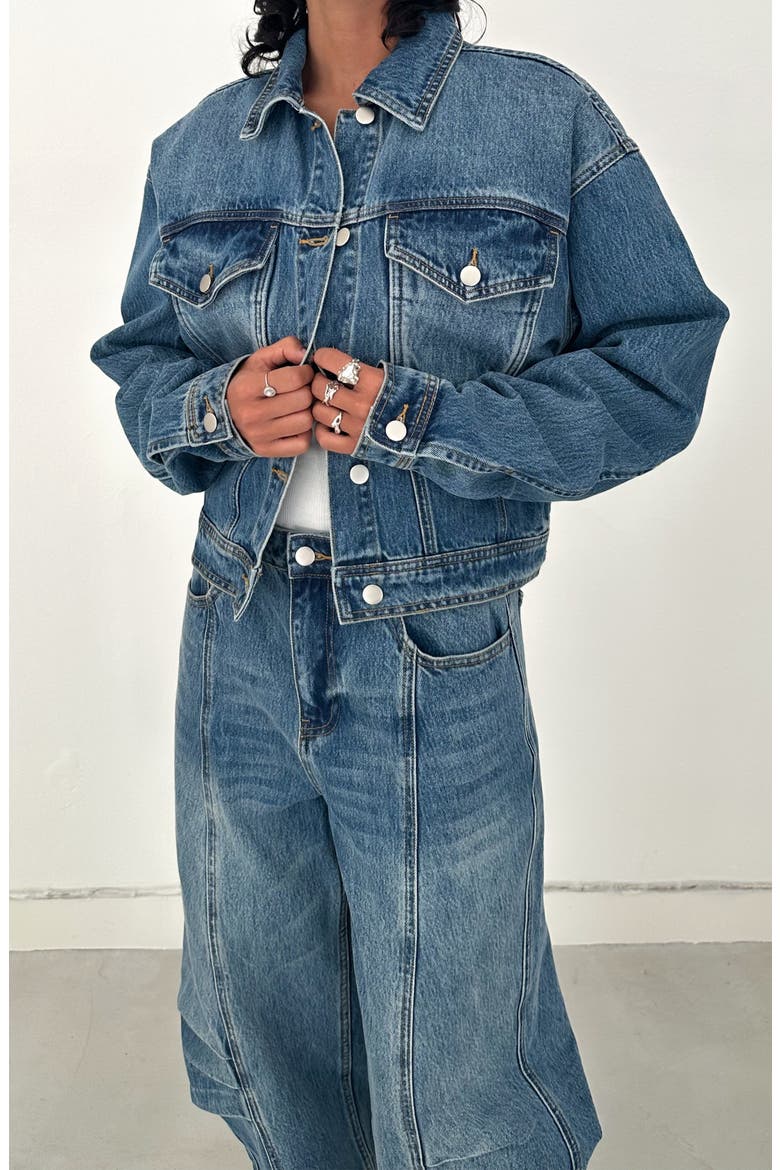 Noma Cotton Denim Jacket, Alternate, color, Medium Blue