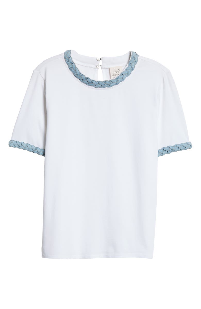 Cinq à Sept Denim Trim T-Shirt, Alternate, color, 