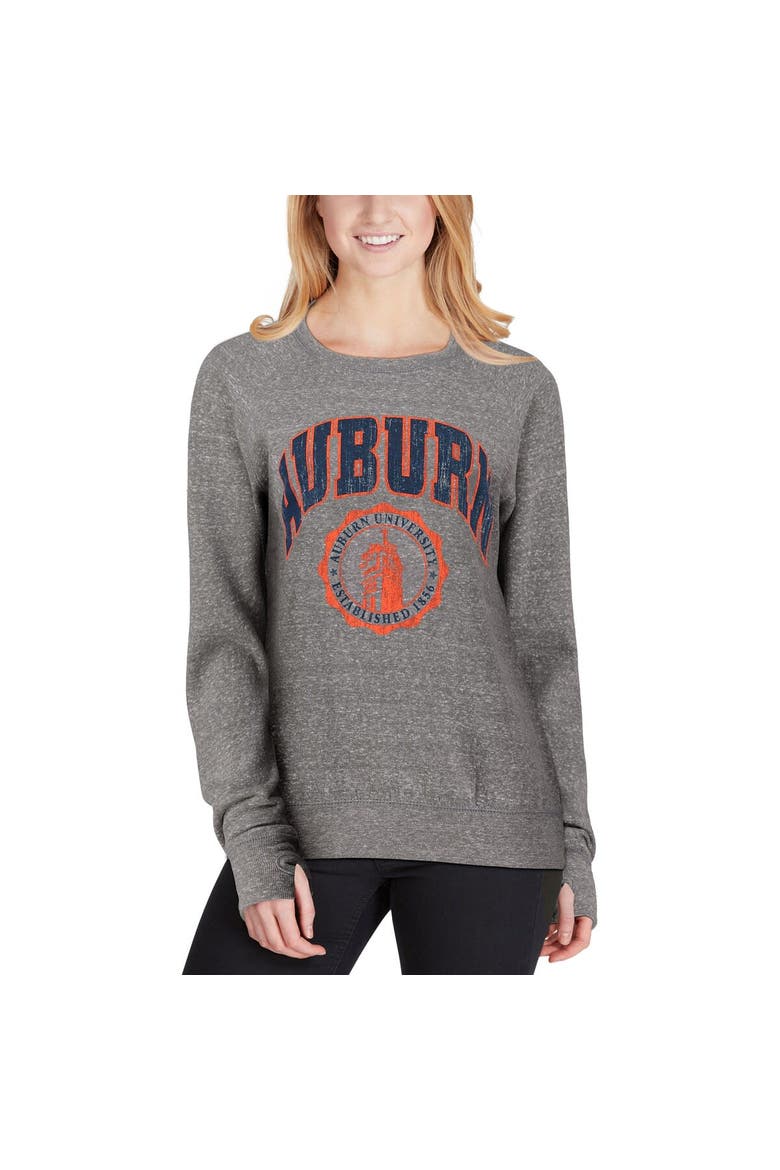 Women's Pressbox Heathered Gray Auburn Tigers Edith Vintage Knobi Pullover Sweatshirt, Alternate, color, Heather Gray