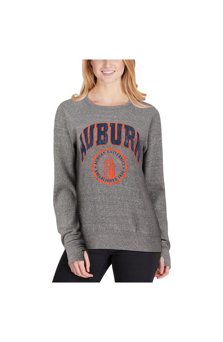 PRESSBOX Women's Pressbox Heathered Gray Auburn Tigers Edith Vintage Knobi Pullover Sweatshirt, Alternate, color, 