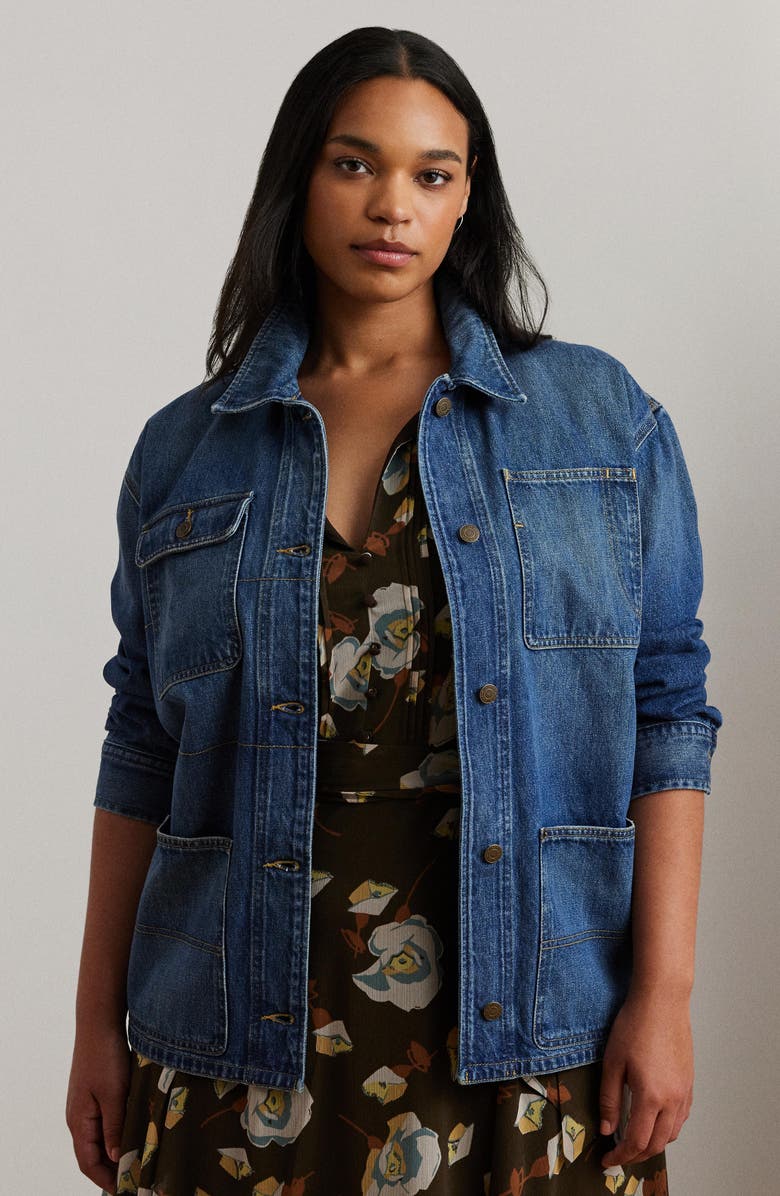 Lauren Ralph Lauren Denim Shirt Jacket, Alternate, color, 