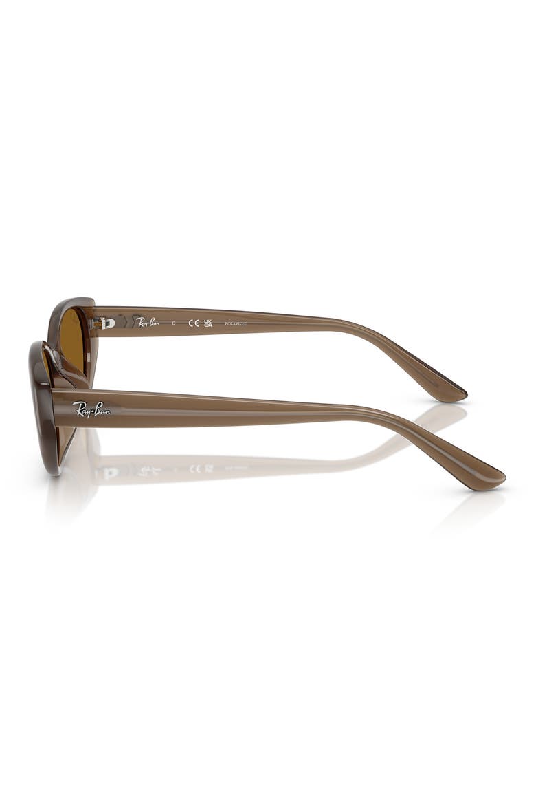 55mm Polarized Pillow Sunglasses, Alternate, color, TRANSPARENT BROWN