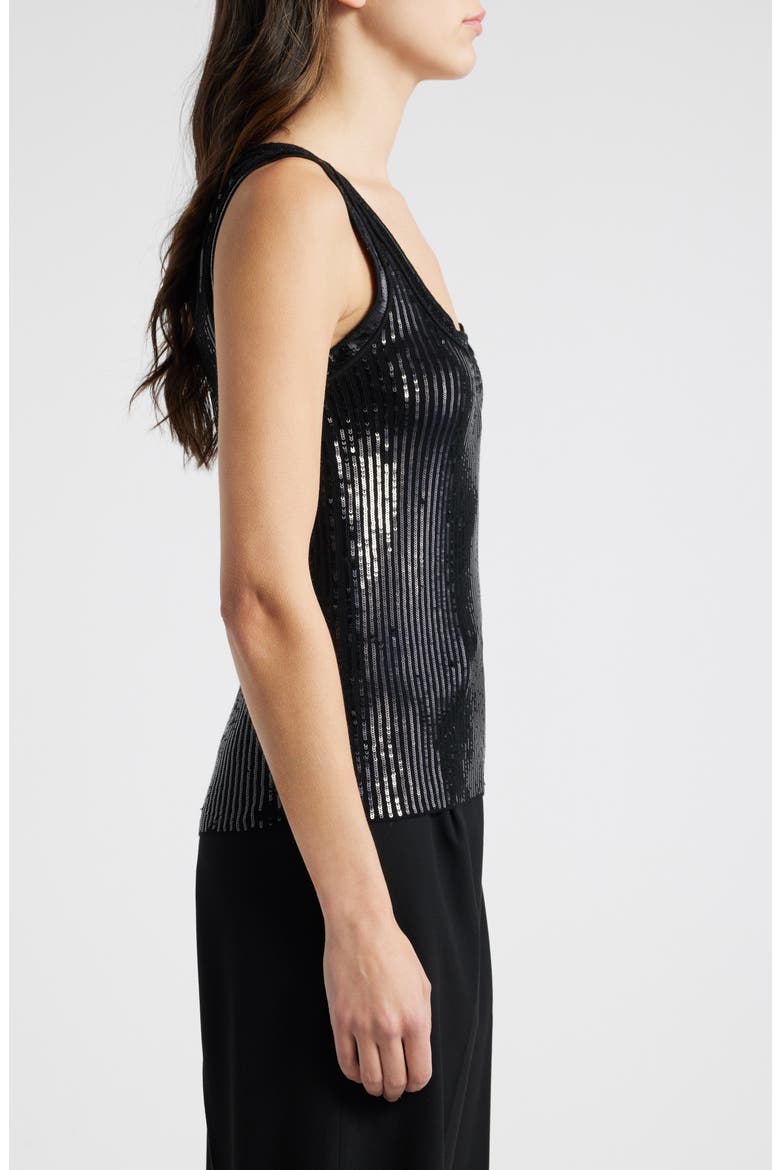 Isla Sequin Wool Tank Sweater, Alternate, color, BLACK