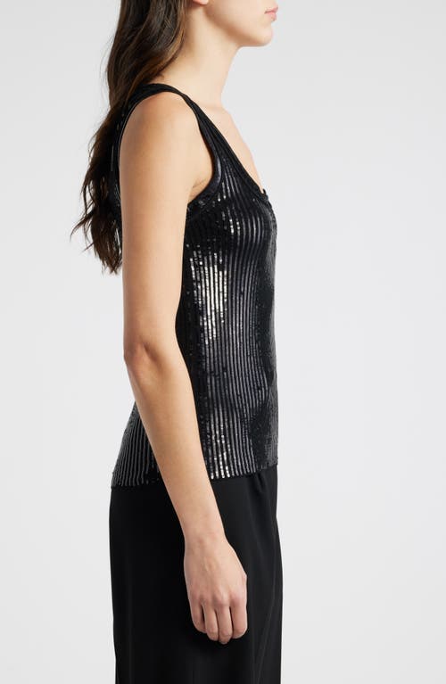 Kobi Halperin Isla Sequin Wool Tank Sweater In Black