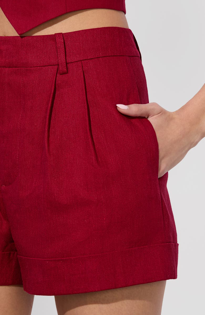 Alice + Olivia Conry Cuff Linen Blend Shorts, Alternate, color, 