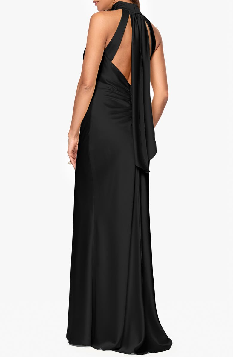 Halter Neck Satin Sheath Gown