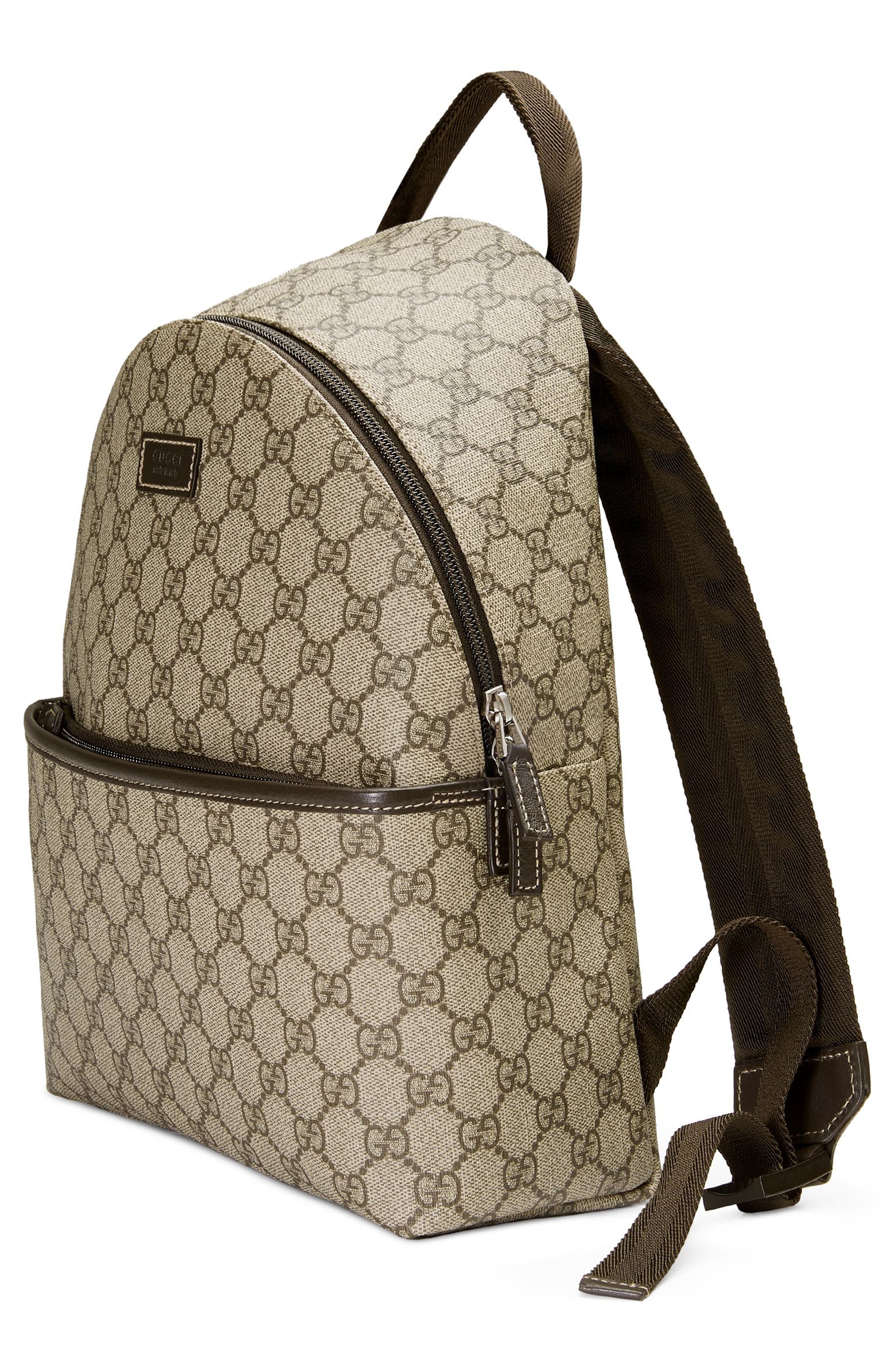 Gucci Logo Canvas Backpack, Alternate, color, 