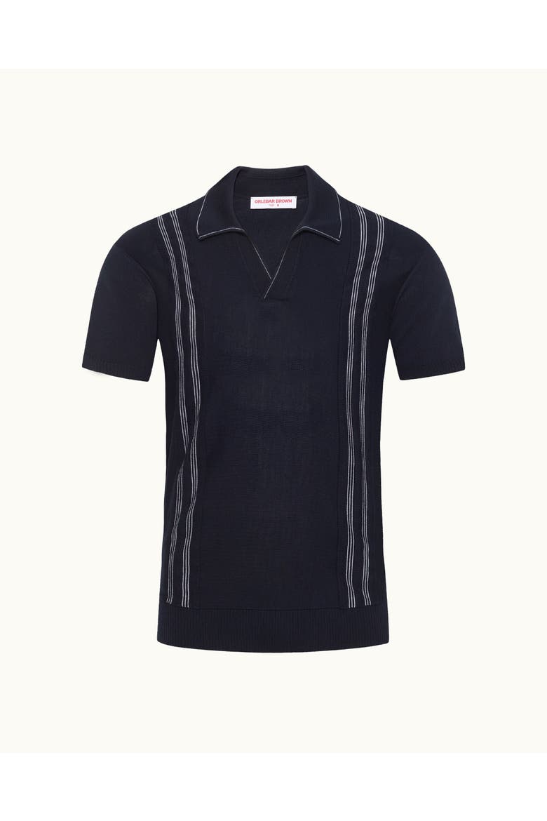 Horton Tailored Fit Silk Cotton Polo Shirt, Alternate, color, Night Iris/White Sand