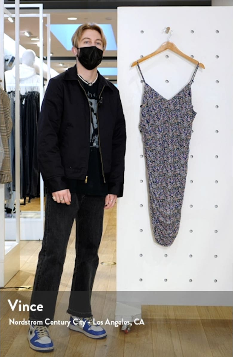 Print Ruched Mesh Minidress, sales video thumbnail