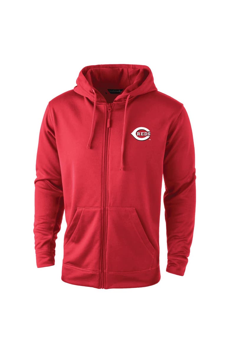 DUNBROOKE Men's Dunbrooke Red Cincinnati Reds Trophy Full-Zip Hoodie, Alternate, color,