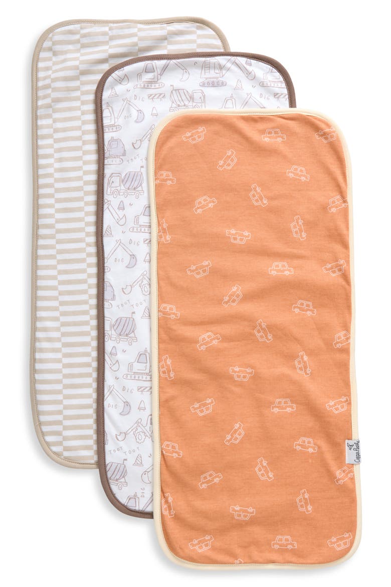 Gage Assorted 3-Pack Cotton Burp Cloths, Main, color, ORANGE