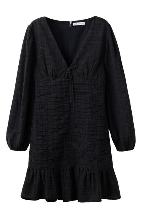 Textured V-Neck Minidress