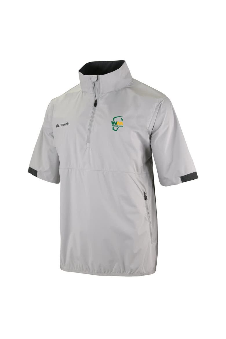 Men's Columbia  Gray WM Phoenix Open Big Shot Omni-Wick Short Sleeve Half-Zip Windbreaker Jacket, Alternate, color, Gray