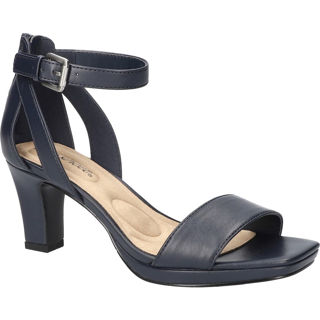 Easy Street Womens Ro Heeled Sandals In Navy