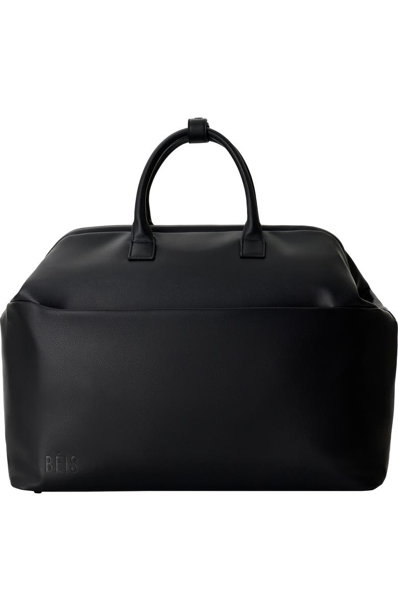 Béis The Essential Faux Leather Weekend Bag, Main, color,