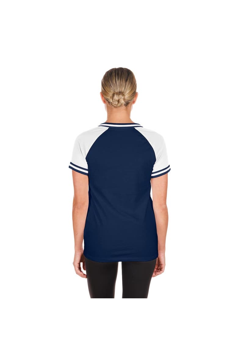 Women's New Era Navy Chicago Cubs Gameday Raglan V-Neck T-Shirt, Alternate, color, Navy
