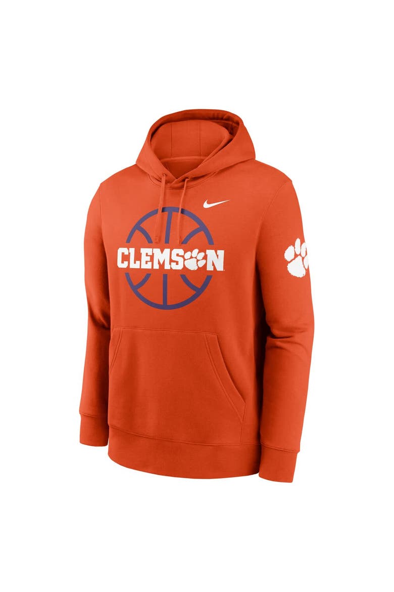 Men's Nike  Orange Clemson Tigers Basketball Icon Club Fleece Pullover Hoodie, Alternate, color, Orange