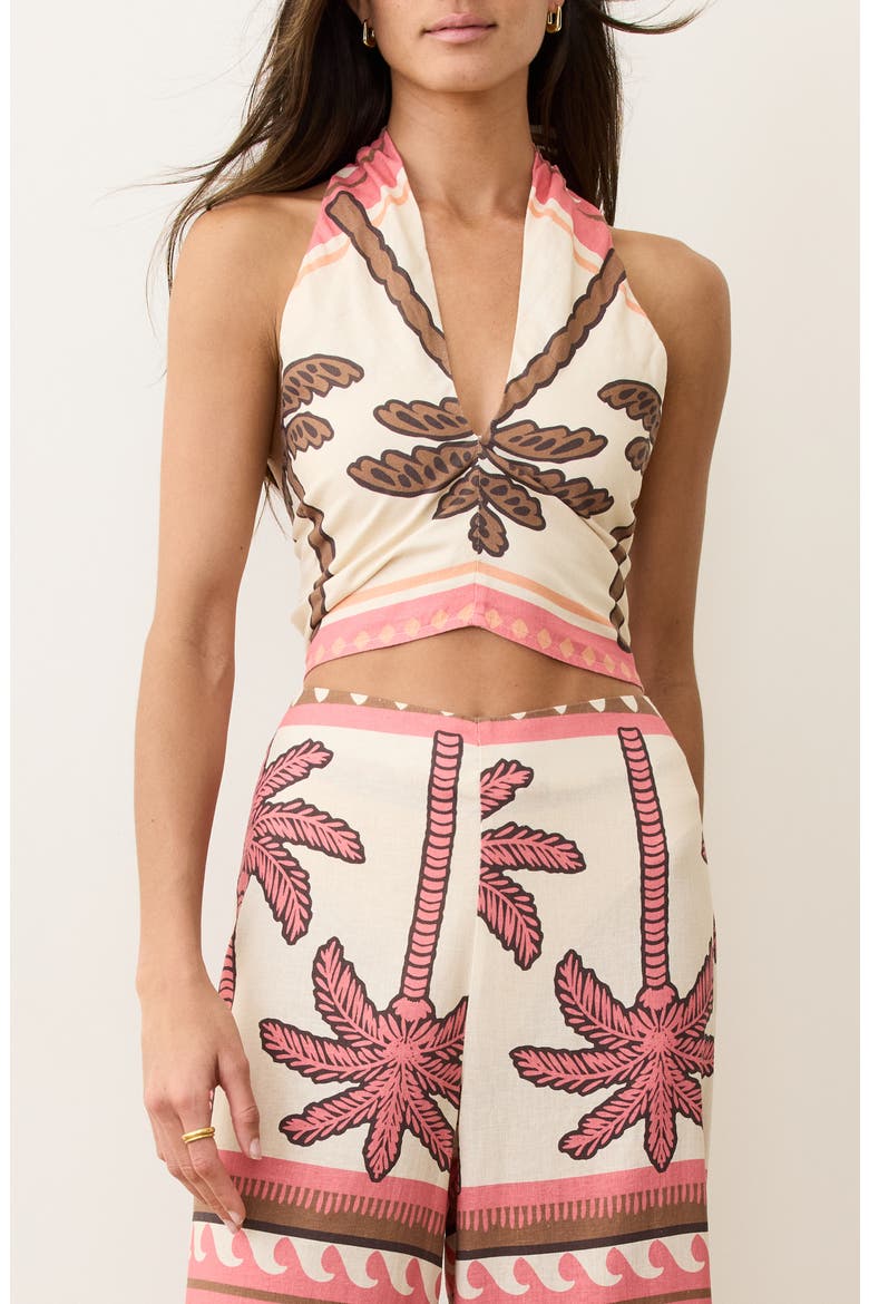 Saguaro Crop Halter Top, Alternate, color, DESERT DECO