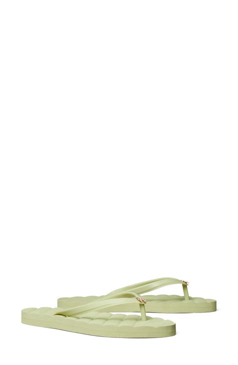 Green flip flops womens online