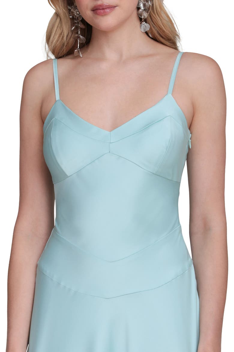 Sleeveless Satin Gown, Alternate, color, AQUA